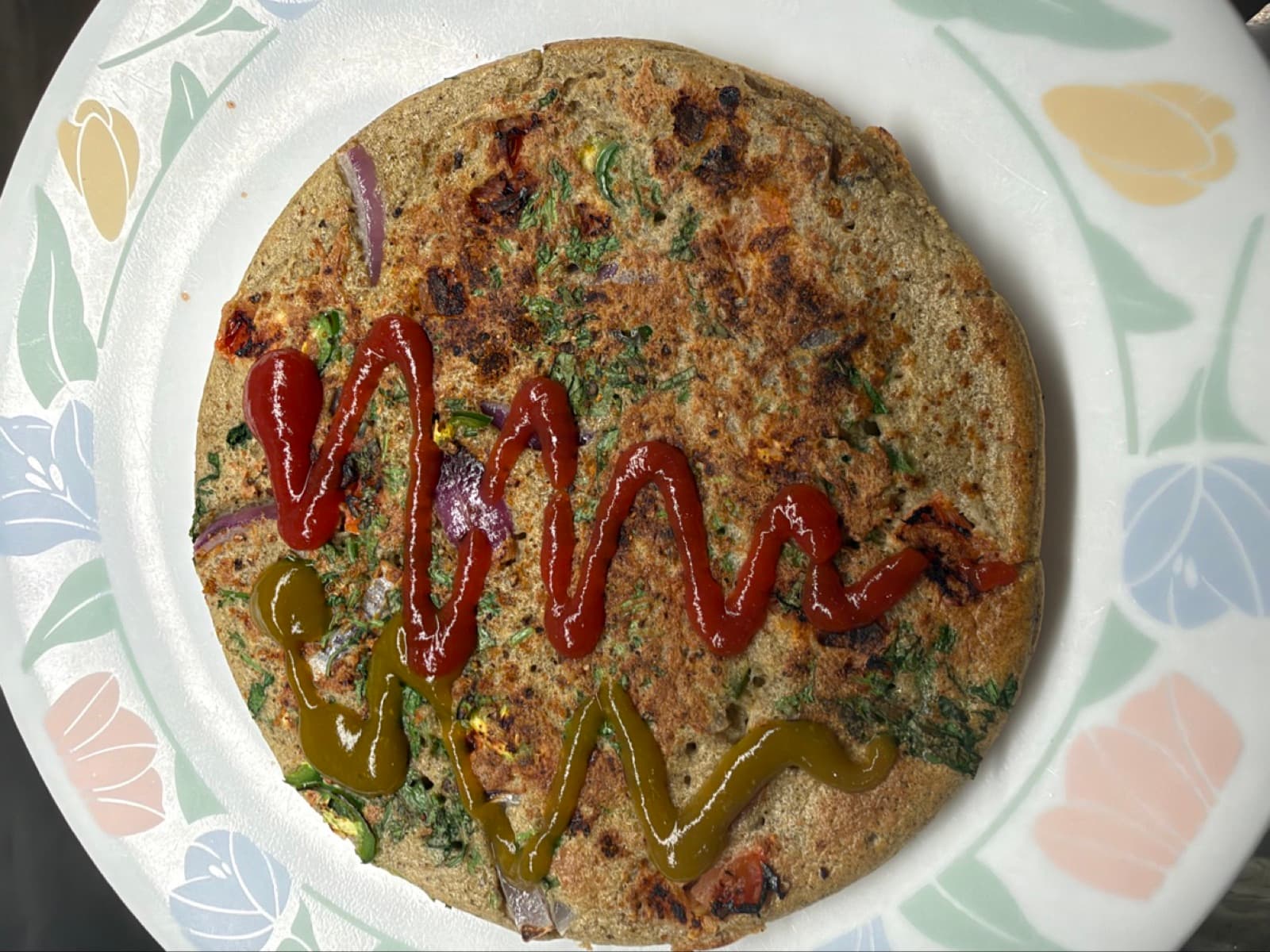 Uttapam from leftover dosa batter
