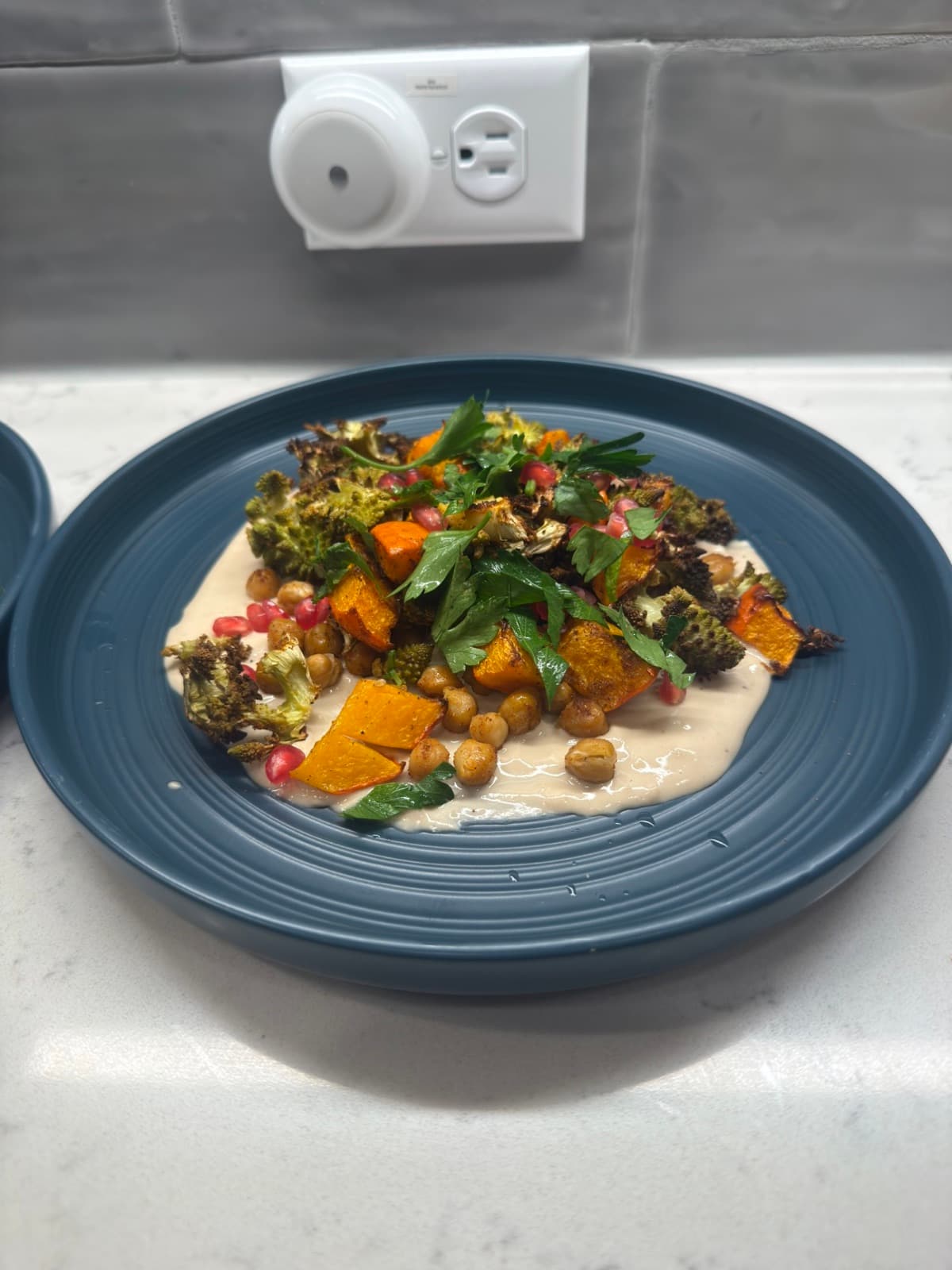 Mediterranean romanesco plate, aka papdi chaat, step photo 2